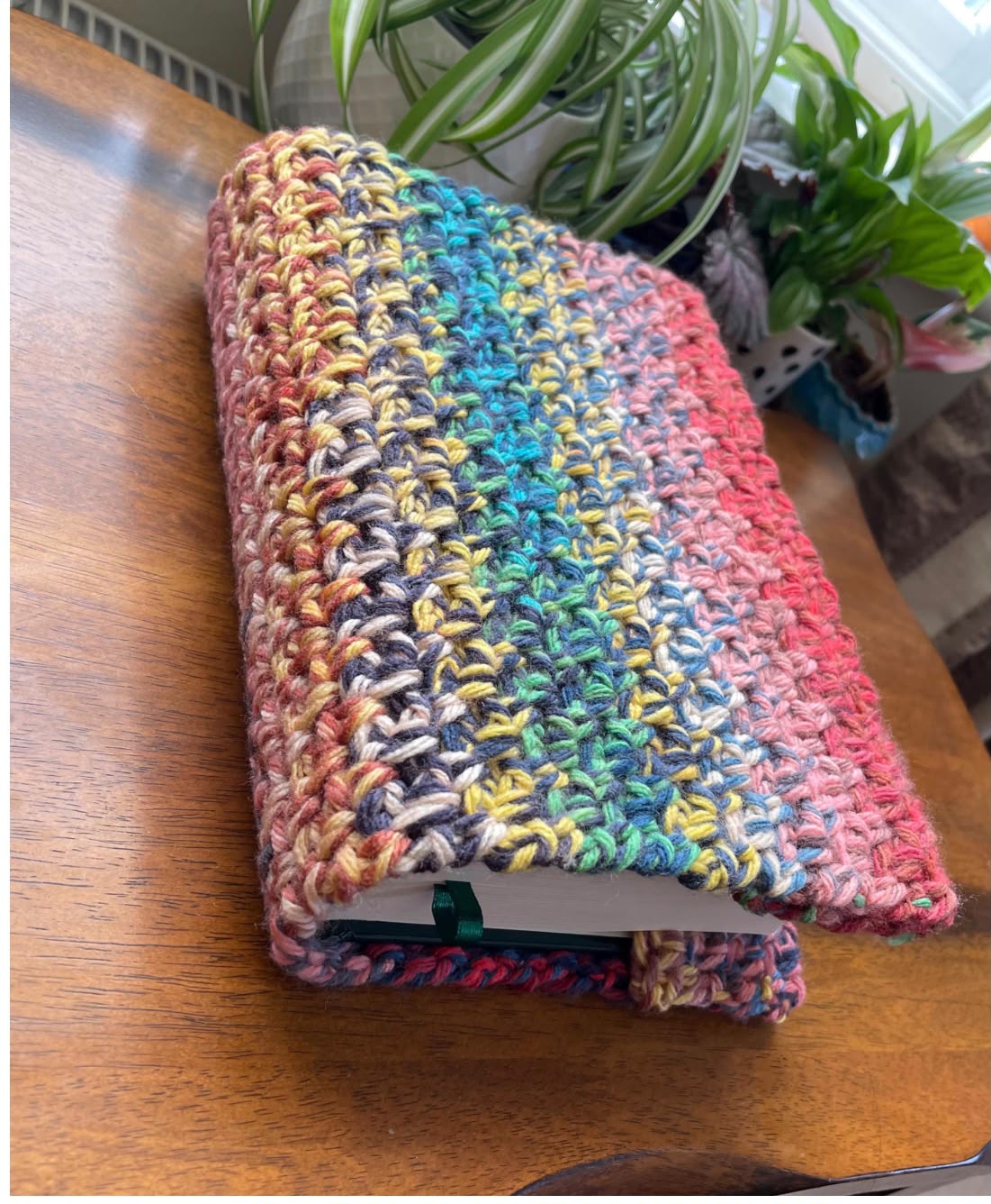 Multicolour Crochet Book Sleeve